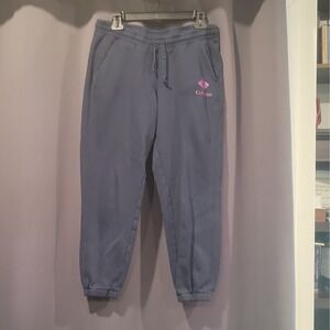 Columbia Women's Blue Fleece Jogger Sweatpants M Drawstring Pockets